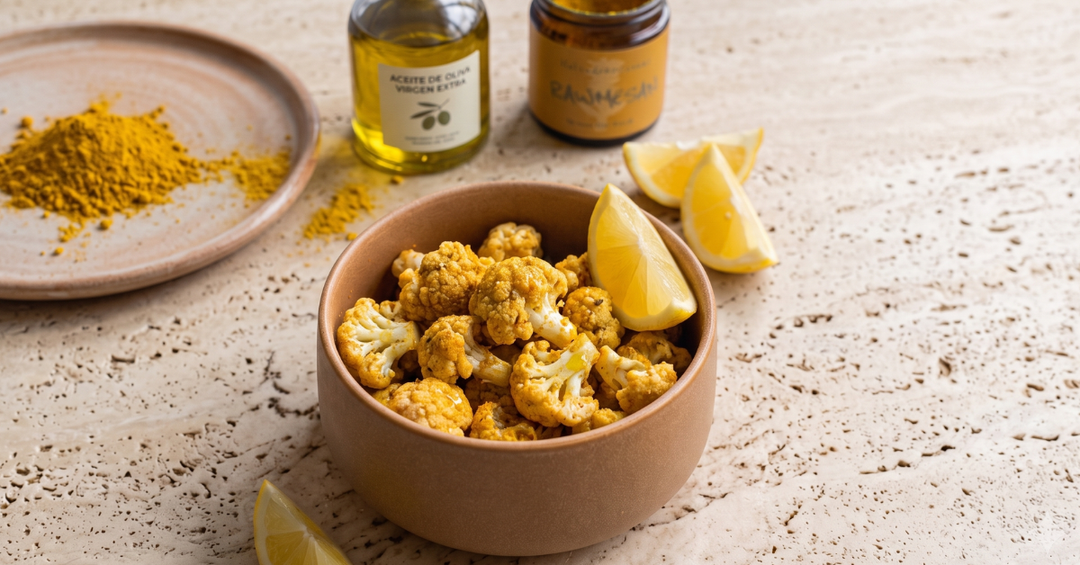 Popcorn de coliflor con Rawmesan