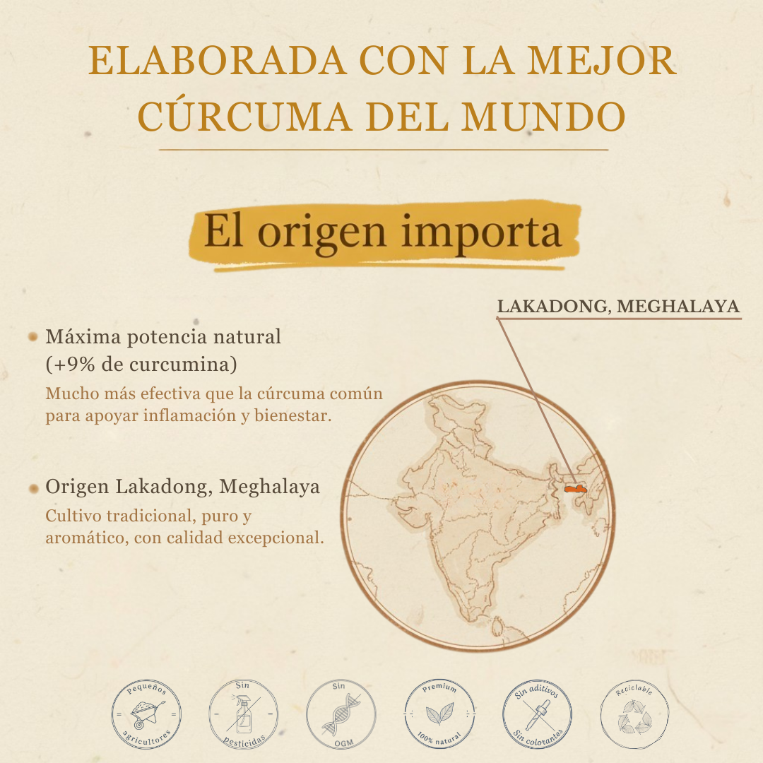 Cúrcuma Extra Fuerte | Potencia 3 (+9%) | Lakadong | 80gr
