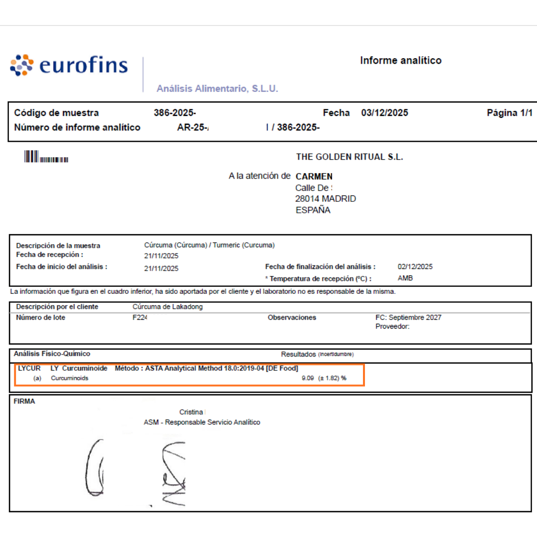 Cúrcuma Extra Fuerte | Potencia 3 (+9%) | Lakadong | 80gr