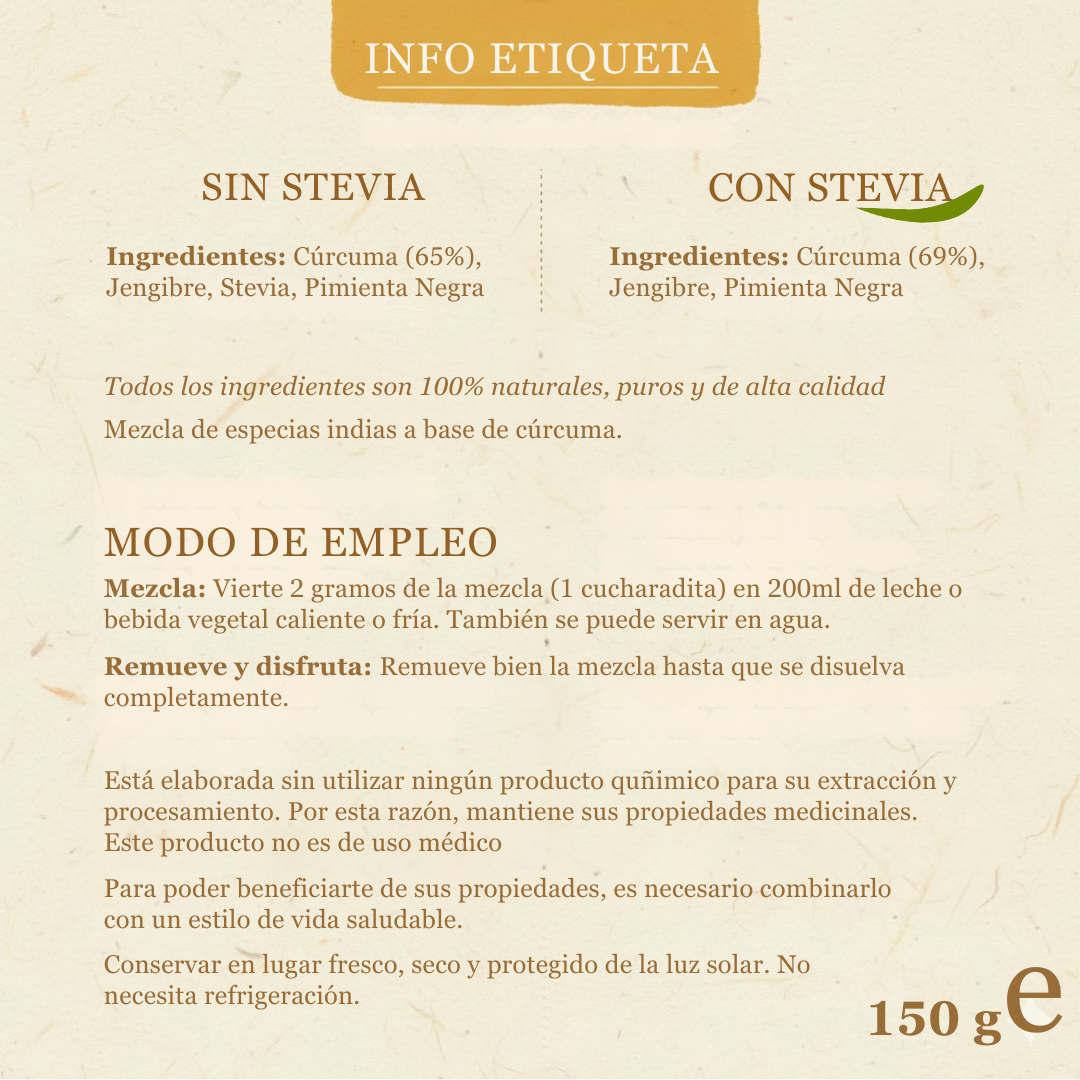 Sun Golden Milk STARTER. 150gr (75 porciones)