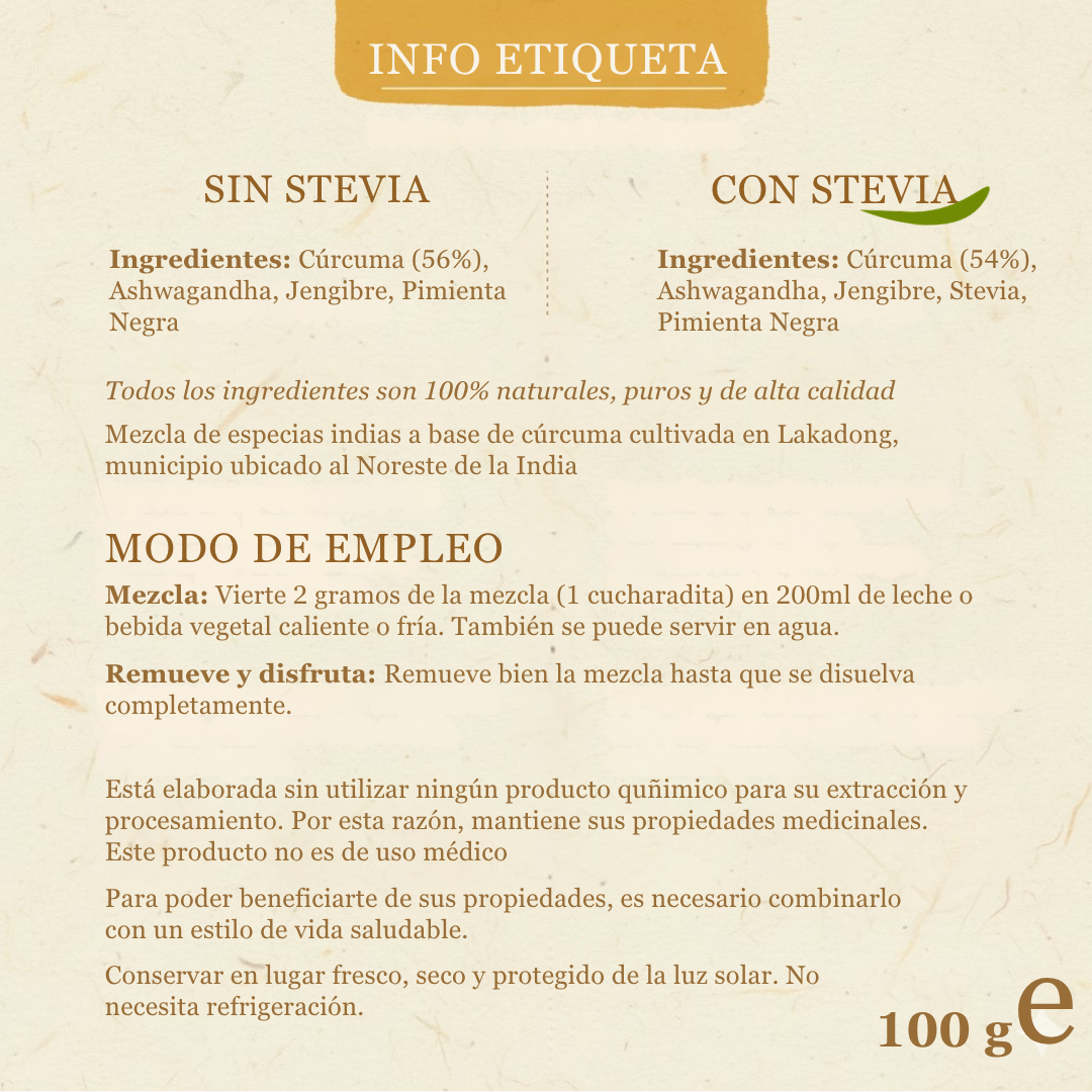 Moon Golden Milk Premium. 100gr (50 porciones)