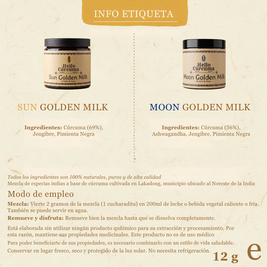 Formato Viaje Pack Golden Milk Premium. GRATIS