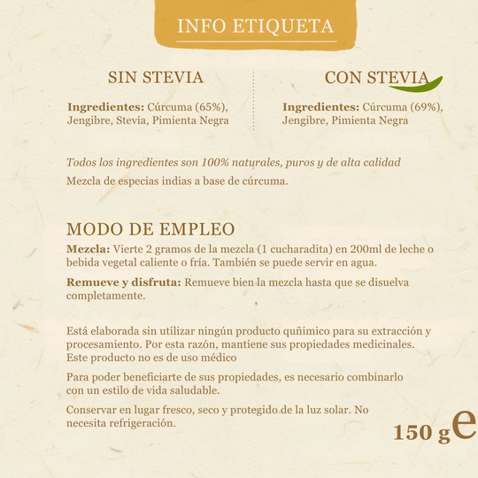 Moon Golden Milk STARTER. 150gr (75 porciones)